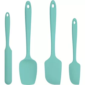   4 db-os szilikon spatulaszett, hőálló 600°F-ig, tartós gumi konyhai eszközök tapadásmentes edényekhez, varrat nélküli kialakítás, piros, 4 méret Szilikon kaparó készlet cián 4 darabos