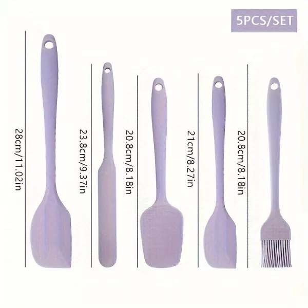 5 db-os szilikon konyhai eszközök készlet Nordic Purple