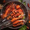 20/30/50db Tartós Rozsdamentes Acél BBQ Nyársak 1 Cső Tárolóval, Újrahasználható és Könnyen Tisztítható Kültéri és Beltéri Grillezési Partikhoz 50 db