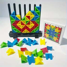   Színes Építőkocka Puzzle - Fejleszti a Logikát, Térbeli Látást és Kreativitást