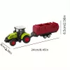 Hátrahúzható Műanyag traktor és pótkocsi játék készlet