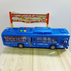 30 cm-es Dupla Ajtós Játékbusz Fénnyel és Hanggal