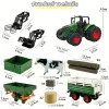 Farm Traktor Játékszett Pótkocsival – 1:24 Méretarány, 42 cm-es Kézi Működtetésű Járművek Gyerekeknek