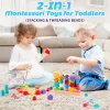 Montessori fa gyöngyös szortírozó játékszett