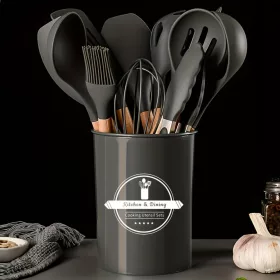   12 darabos Szilikon Spatula Készlet Edényekhez - Tartós, Hőálló Főzőeszközök Ergonomikus Fogantyúkkal, Különböző Színekben