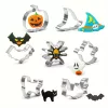 Halloween-témájú rozsdamentes acél süteményszaggatók