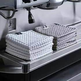   4db Bolyhosmentes Barista Törölközők - Nedvszívó és Tartós Tisztítókendők Kávéfőzőkhöz