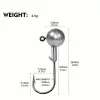 10 darab Jig Head Hook, Befogott ólomfejű horog