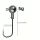 10 darab Jig Head Hook, Befogott ólomfejű horog