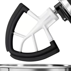   Konyhai 4,5–5 literes tálas állványos keverőhöz való Flex Edge habverő szilikon széllel és kaparóval Fekete