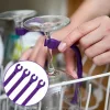 8 db Biztonságos szilikon pohártartó állvány üvegedényekhez, beállítható, mosogatógépbiztos konyhai eszköz