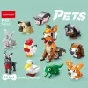 10 az 1-ben mini aranyos háziállat sorozat építőkocka készlet, 10 kis modellből vagy 1 nagy modellé kombinálható Zöld
