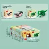 10 az 1-ben mini aranyos háziállat sorozat építőkocka készlet, 10 kis modellből vagy 1 nagy modellé kombinálható Türkiz