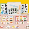 Fa puzzle kockák fejlesztő árnyékkövető játékhoz