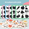 Fa puzzle kockák fejlesztő árnyékkövető játékhoz
