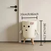 Aranyos mintás, nagy űrtartalmú fedeles kerek szemetes - Tejfehér
