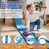 Rugalmas versenypálya játék, 4,9 m-es feltekerhető rámpapálya, kompatibilis 1:64 modellekkel Piros