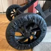 4 darabos poliészter babakocsi-kerékvédő szett, 2 kis és 2 nagy kerékre, porálló, könnyen tisztítható
