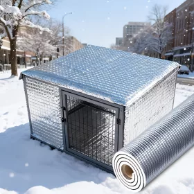   Háziállat-ketrec téli szigetelő fólia, ezüstszínű kétoldalas alumíniumfólia, 60 × 100 cm