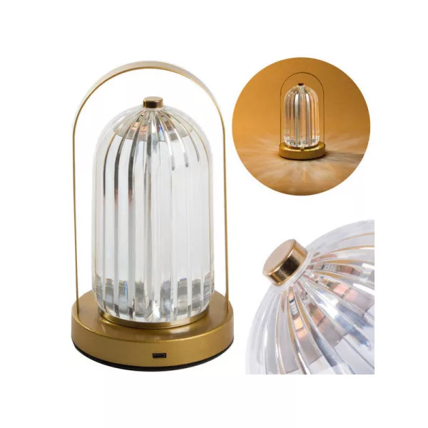 Éjjeli lámpa asztal kristály LED lámpa érintős - gyerekszoba, olvasólámpa, éjjeliszekrény - modern design