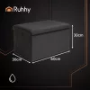 Ruhhy fekete bársony puff 60x30x30 cm