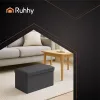 Ruhhy fekete bársony puff 60x30x30 cm