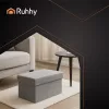 Ruhhy szürke szövet puff 76x38x38cm