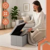 Ruhhy szürke szövet puff 76x38x38cm