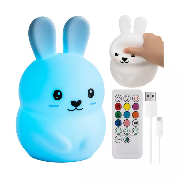 Izoxis RGB nyúl éjjeli lámpa távirányítóval 26204