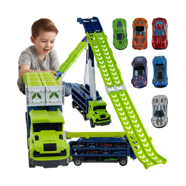 Iso Trade teherautó autócsúszdával és 6 kisautóval 26527