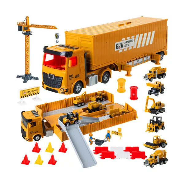 Iso Trade játék teherautó készlet kiegészítőkkel 26578
